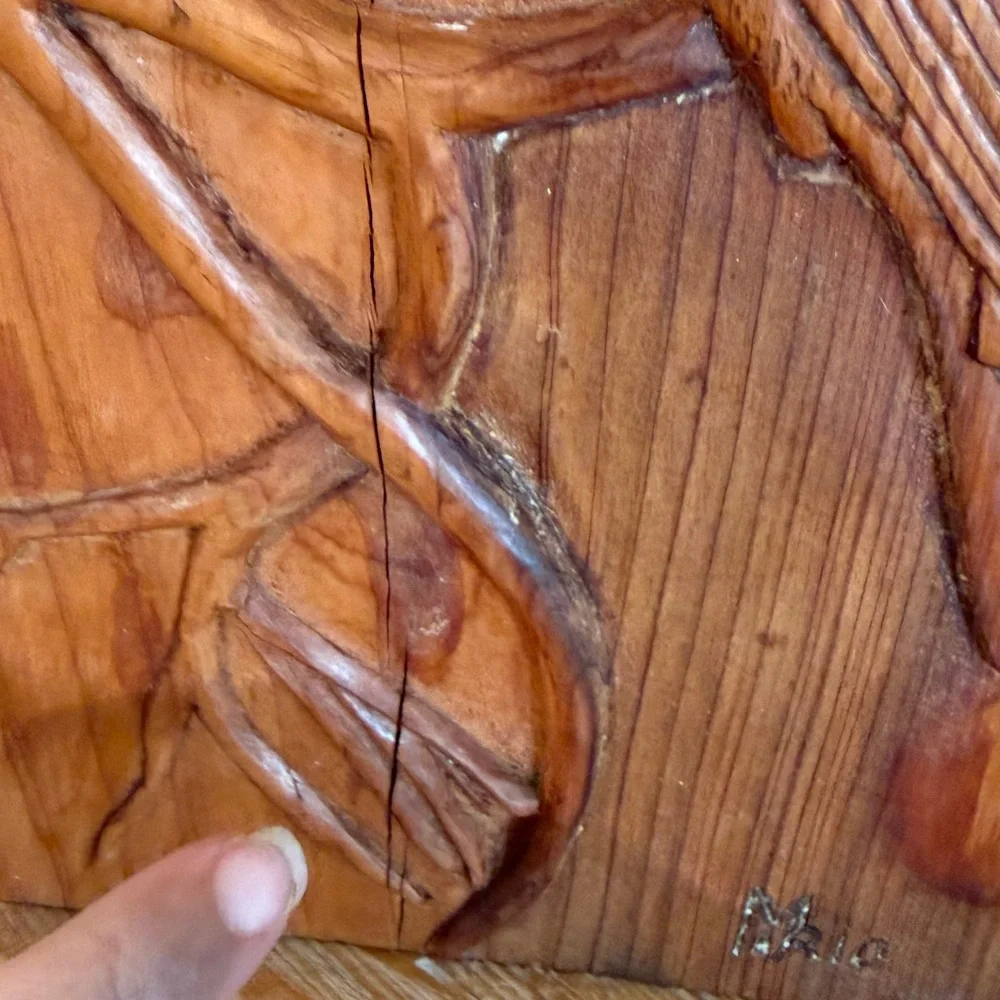 Artisan Carved Bird Wall Shelf
